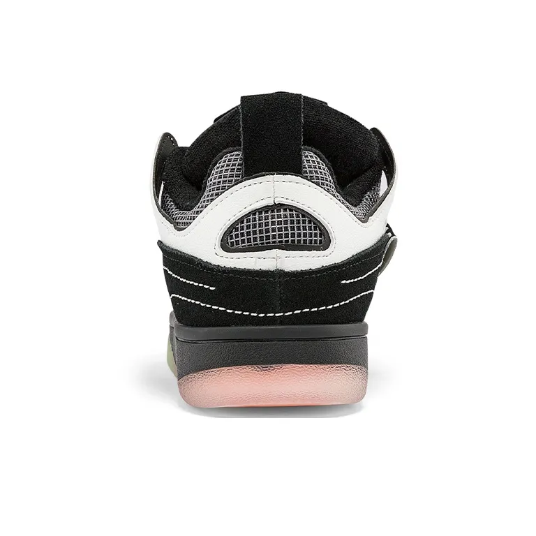 Kappa Fatty Wear Resistant Coverage Slip Resistant Low Top Skateboard Shoes Unisex Black-5