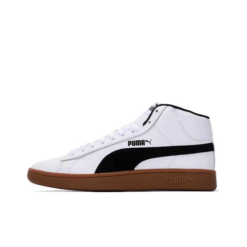 PUMA Unisex Smash V2 Mid Top Sneakers White-0