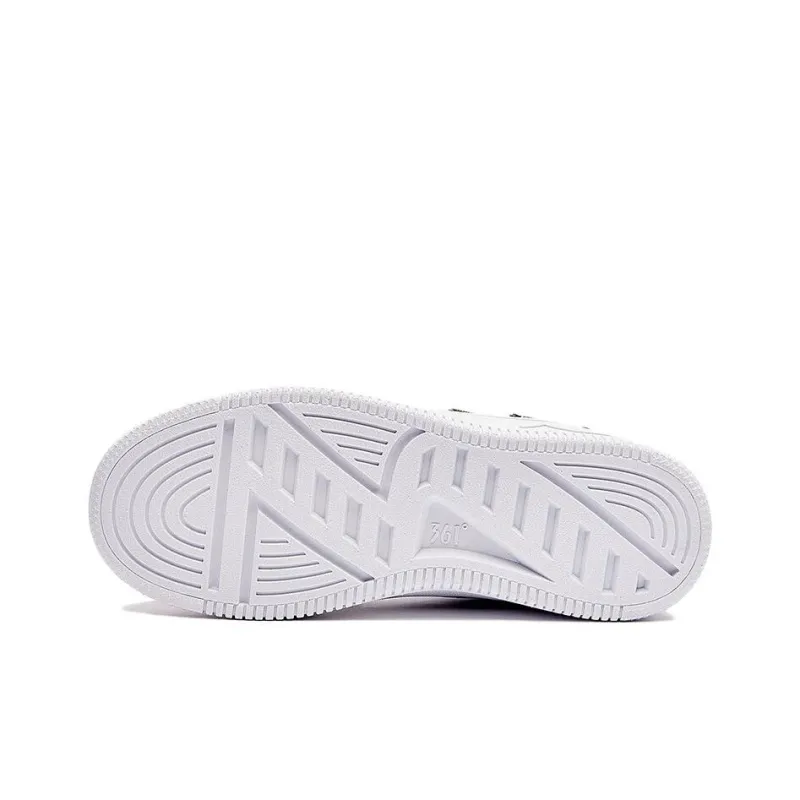 361° Slip Resistant Cushioning Abrasion Resistant Mid Top Skateboard Shoes Women's Black White-5