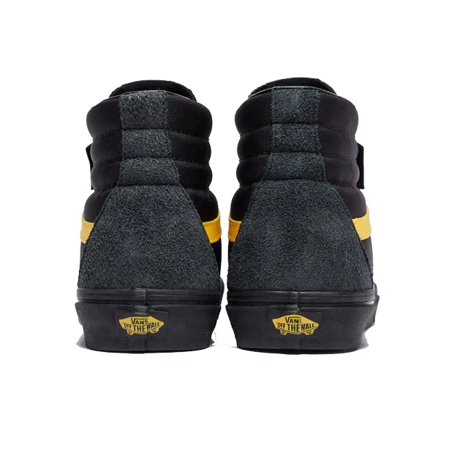 Vans SK8 Cordura Anti Slip Wear Resistant High Top Skateboard Shoes Unisex Black Yellow-3