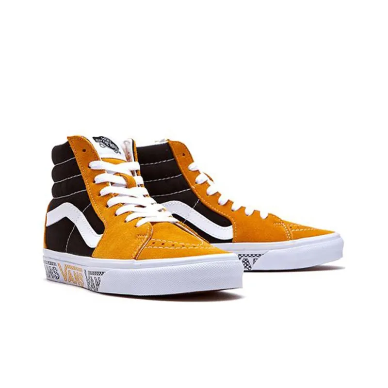 Vans Sk8 hi Black Yellow Splicing Unisex 'Sunflower Black'-2