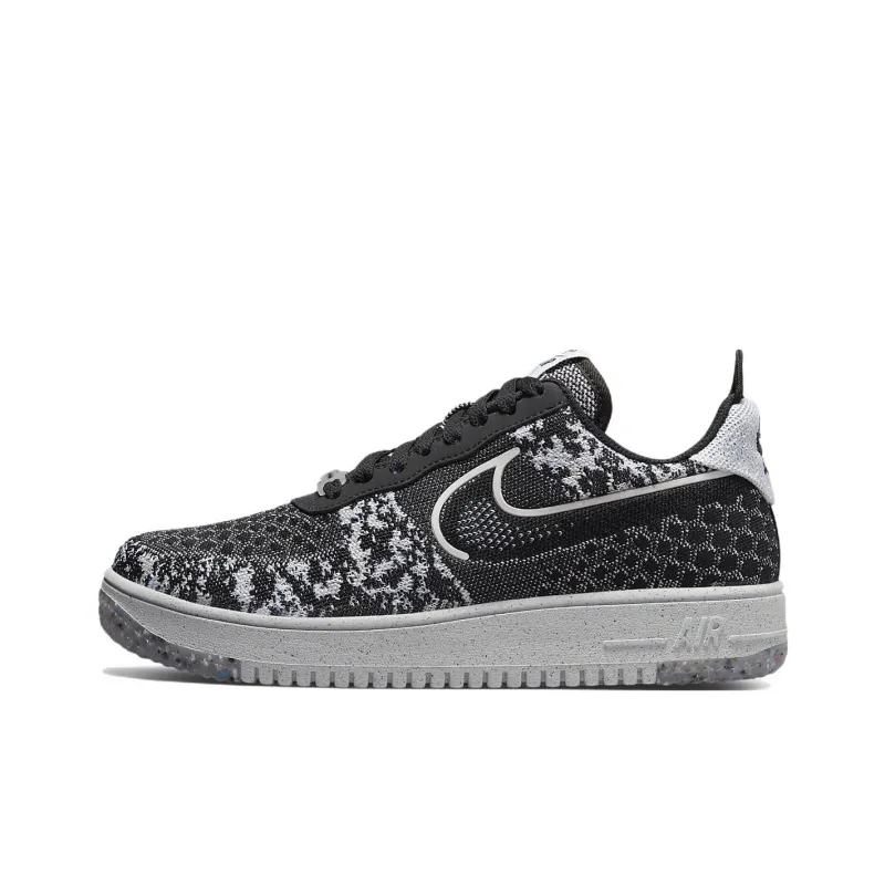 Nike Air Force 1 Low Crater Flyknit Black White Melange-0