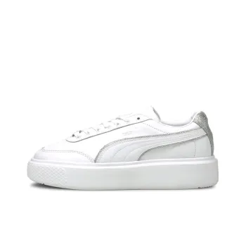 PUMA Oslo Maja Metal Coverage Anti-Slip And Wear-Resistant Lightweight Low-Top Skateboard Shoes Women's White Silver
