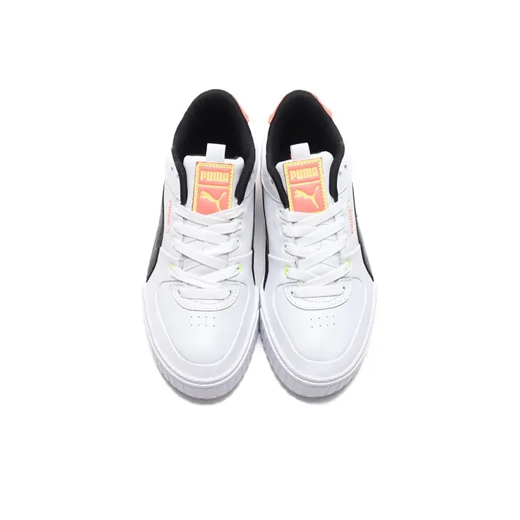 PUMA Cali Sport Sport Cushioning Lightweight Slip-Resistant Low-Top Skateboard Shoes Women's White Black Pink-3