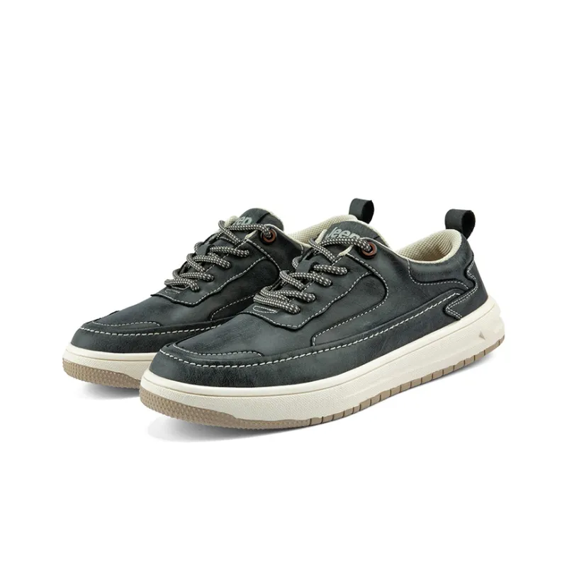 Jeep New Arrival Skateboard Shoes For Men Fall Collection Wear Resistant Low Top Skateboard Shoes Men's Black-2