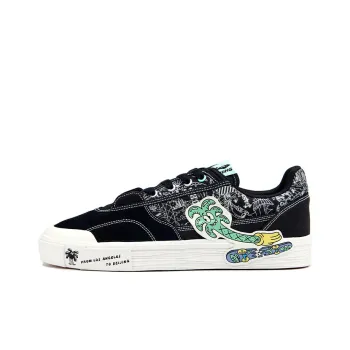 Steven Harrington LiNing Hand Plant Anti Slip Wear Resistant Low Top Skateboard Shoes Women's Black White Green