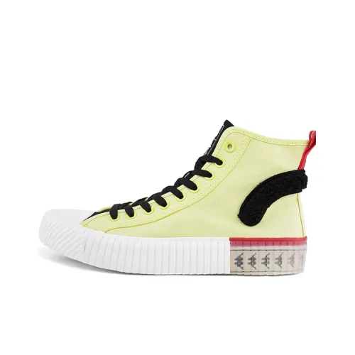 Crayon Shinchan X Kappa Skateboard Shoes Unisex High-Top Yellow Black