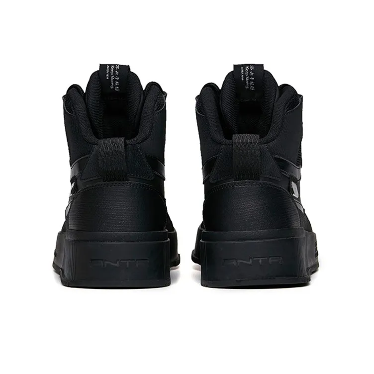 Anta Life Collection Mid Top Skateboard Shoes Men's Black-3