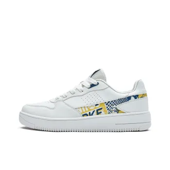 Erke Trajectory Anti Slip Wear Resistant Low Top Skateboard Shoes Men's White Yellow
