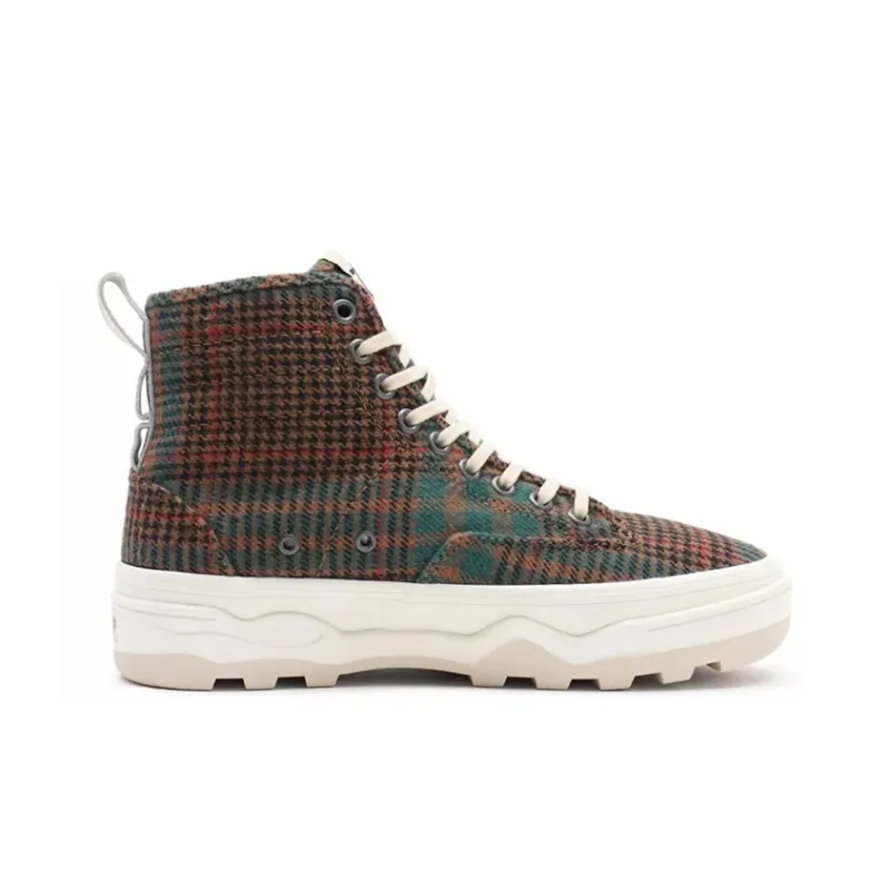 Vans Fuzzy Plaid Sentry Wc High Top Sneakers Red/Green Women's-1