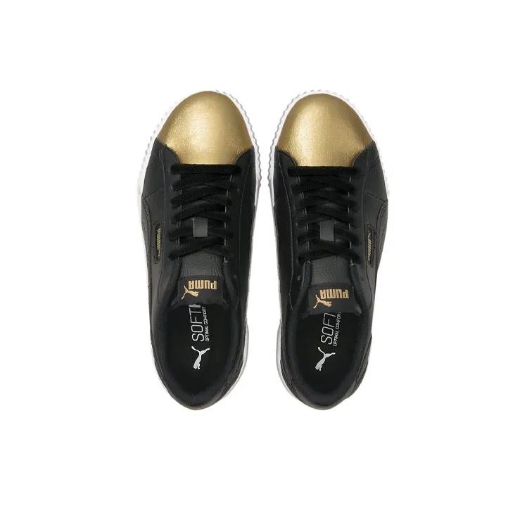 PUMA Carina Series Skateboard Shoes Women's Low-Top Black/Gold-2