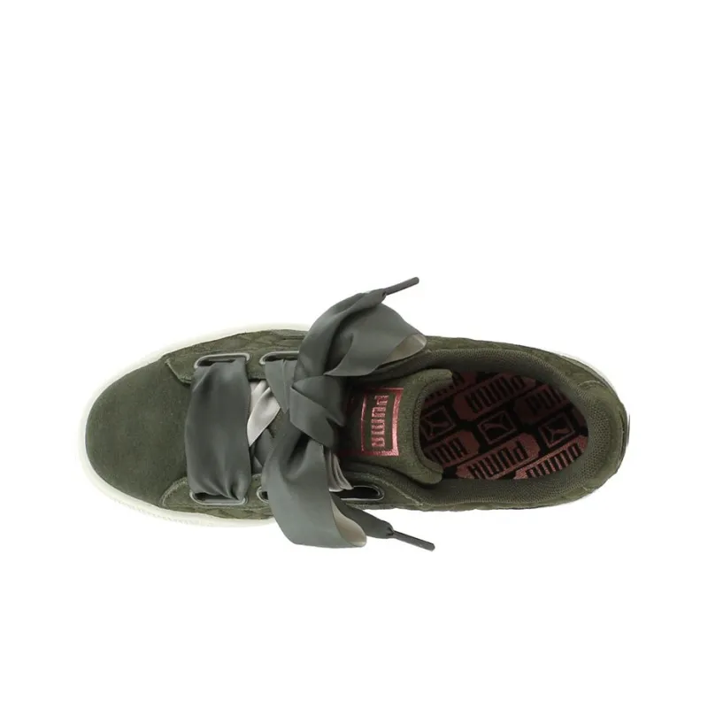 PUMA Suede Heart Quilt Olive Night Women's-2