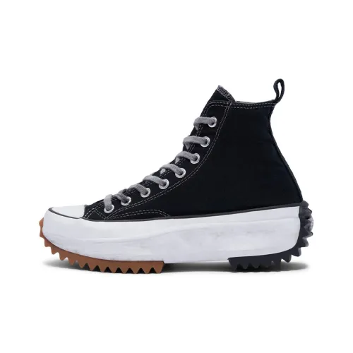 Converse Run Star Hike Hi Black White Gum Distressed