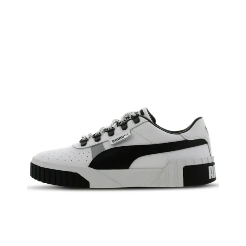 PUMA Cali Wear-resistant And Lightweight Low-Top Skateboard Shoes Women's Black White-0