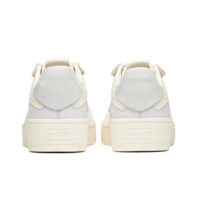 Anta Life Collection Anti Slip Wear Resistant Low Top Skateboard Shoes Women's White Purple-4