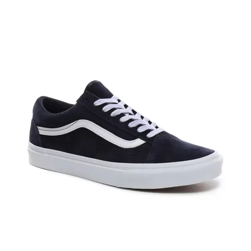 Vans Old Skool Non slip Lightweight Low Top Skateboard Shoes Unisex Blue White-2
