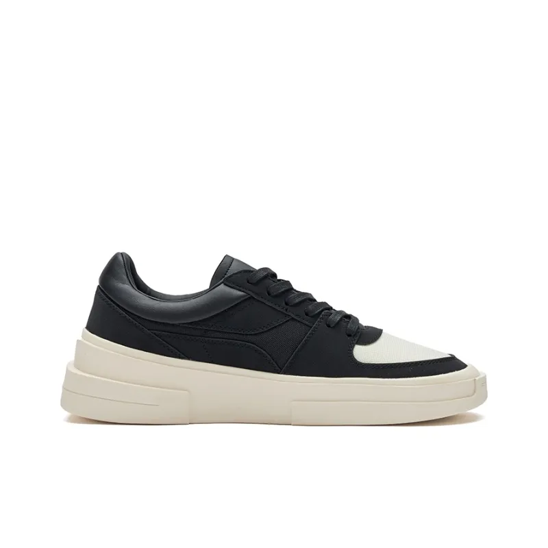 361° AG Chao Ge Anti Slip And Wear Resistant Lightweight Low Top Skateboard Shoes Black Beige-1