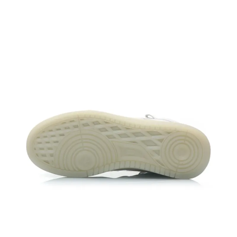 LiNing Light And Trendy Heartfelt Anti-Slip Wear-Resistant High-Top Skateboard Shoes Mist White-4
