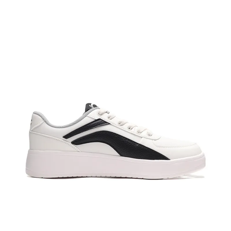 LiNing Anti Slip Wear Resistant Low Top Skateboard Shoes Unisex White Black-1