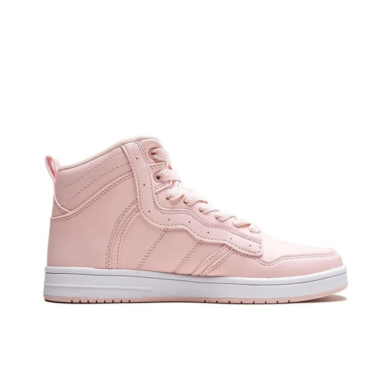 Anta Life Collection Anti-Slip Wear-Resistant High-Top Skateboard Shoes Women's Baby Pink-1