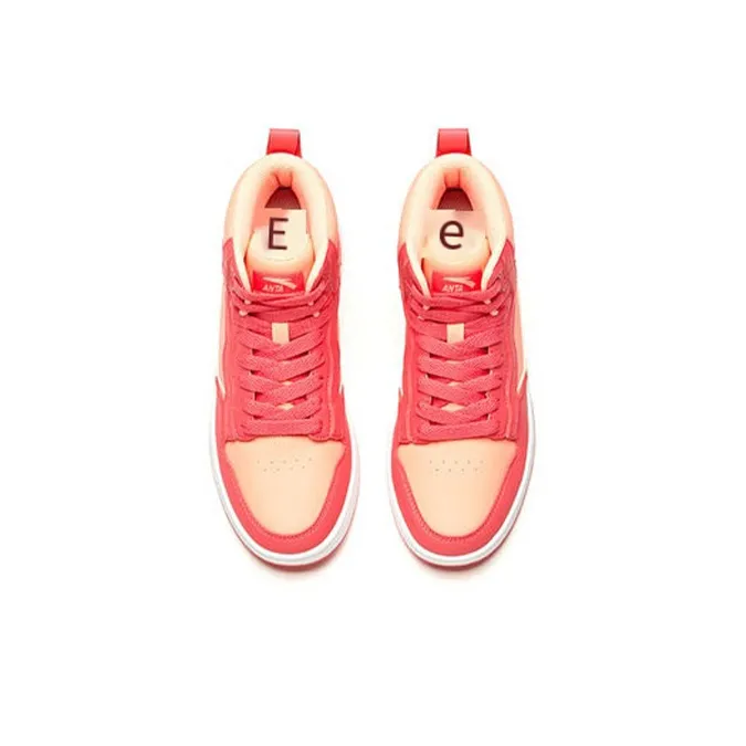 Anta Life Collection Coverage Anti Slip And Wear Resistant High Top Skateboard Shoes Women's Orange Red-2