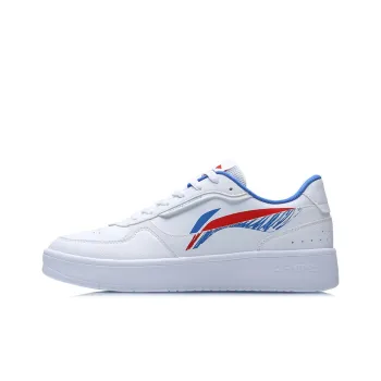 LiNing Duda Coverage Slip Resistant Water Resistant Low Top Skateboard Shoes White Red Blue
