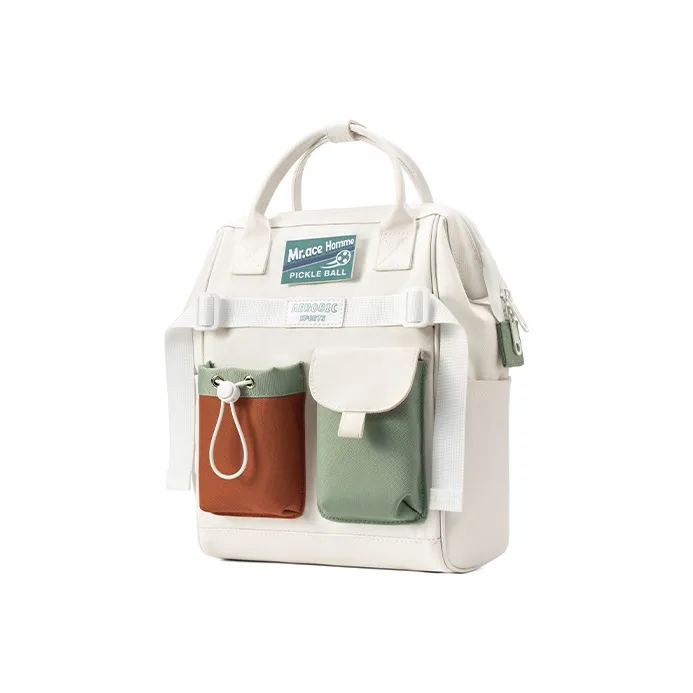MR.ACE HOMME Polyester Backpack Unisex Dusty Blue White-17