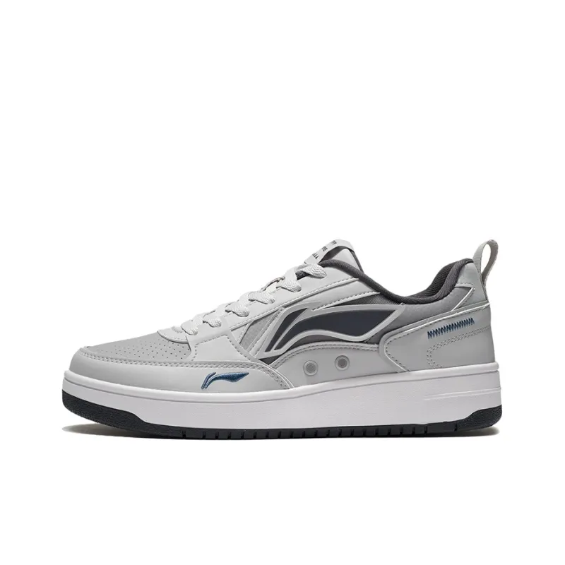 LiNing Anti Slip And Wear Resistant Lightweight Low Top Skateboard Shoes Men's Gray-0