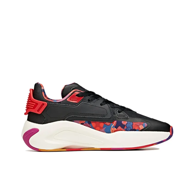 Anta Life Collection Super Body Anti Slip Wear Resistant Low Top Skateboard Shoes Men's Black Red-1