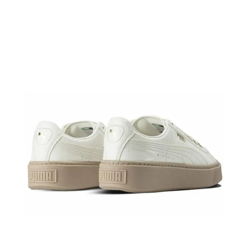 PUMA Basket Platform Patent Marshmallow 'White' Women's-3