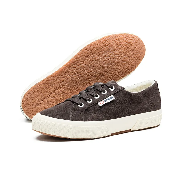SUPERGA Warm Anti-Slip And Wear-Resistant Low-Top Skateboard Shoes Unisex Coffee-4
