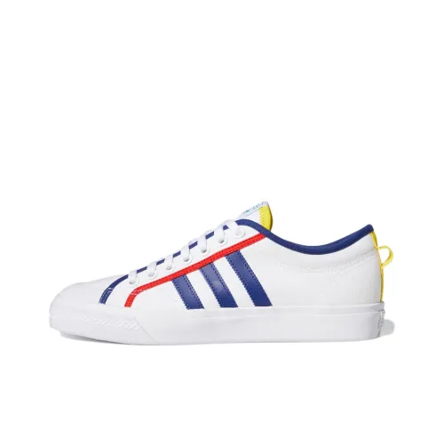 Adidas Originals NIZZA Skateboard Shoes Unisex Low-Top White/Blue/Red/Yellow