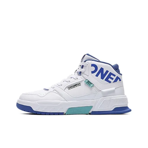 361° Mecha Domination Anti-Slip Wear-Resistant High-Top Skateboard Shoes White Blue