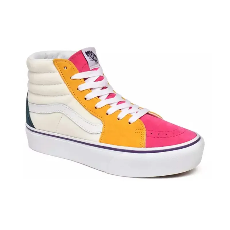 Vans Mini Cord SK8 HI Platform 2.0 White/Yellow/Red Women's-2