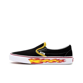 Vans Customs Flame Slip on Black