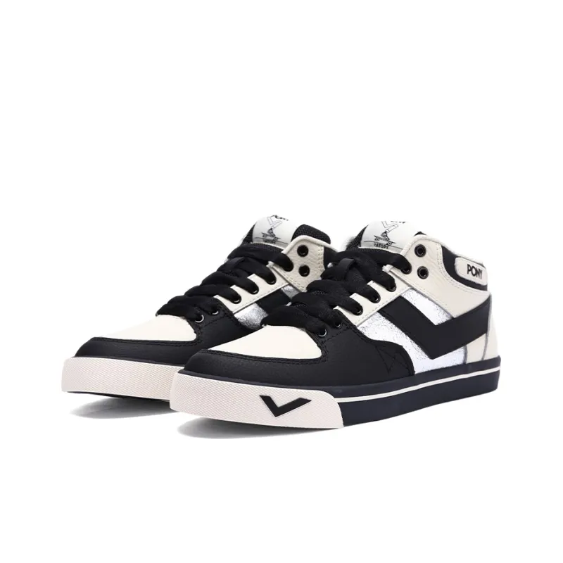 PONY Atop Low Top Skateboard Shoes Women's Black White-2
