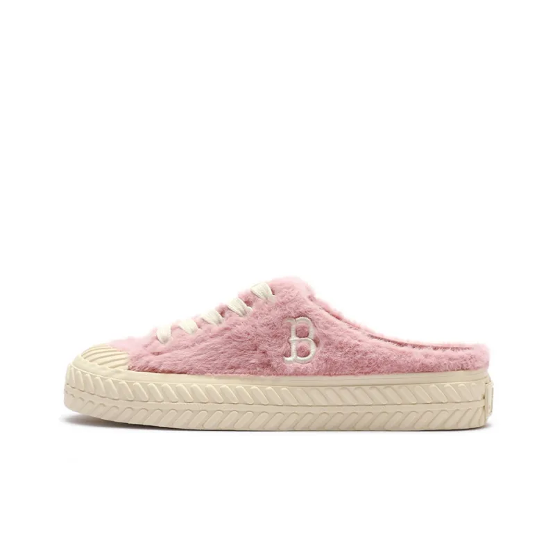 MLB Playball Mule Cushioning Lightweight Low Top Skateboard Shoes Unisex Pink White-0