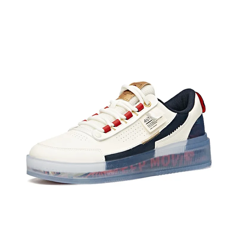 Anta Life Collection Lightweight And Wear-resistant Low-Top Skateboard Shoes Men's White Black Red-1