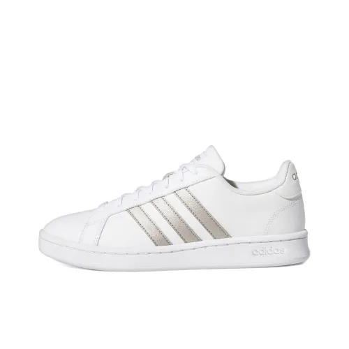 Adidas Neo GRAND COURT Skateboard Shoes Women's Low-Top White/Brown/Silver