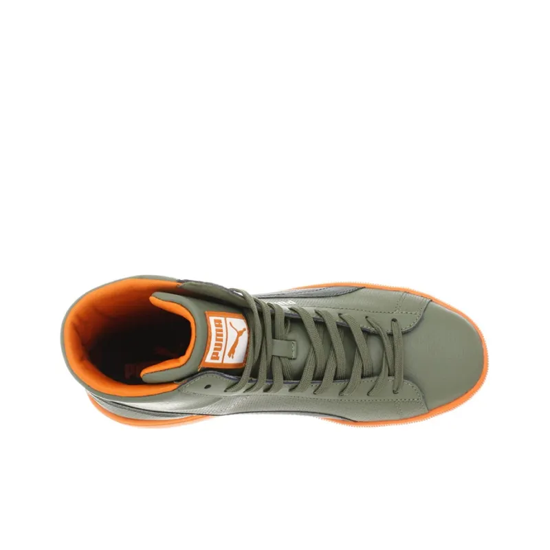 PUMA Lite Skateboard Shoes Men High-Top Green/Orange-3