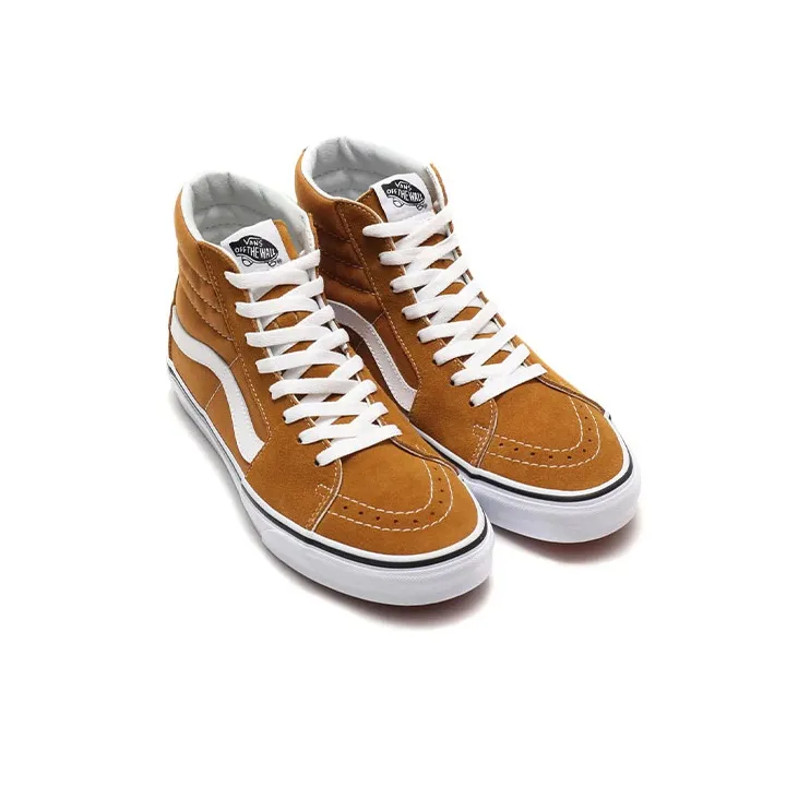 Vans SK8 HI Breathable Wear Resistant Non Slip Retro High Top Casual Skate Shoes Unisex Brown-2