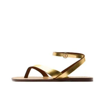 ZARA One-Strap Sandals 1.5cm Women's Gold