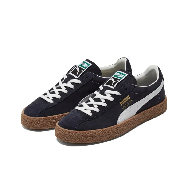 PUMA Muenster Og Muenster Og Low Top Skateboard Shoes Unisex Marine Blue-2
