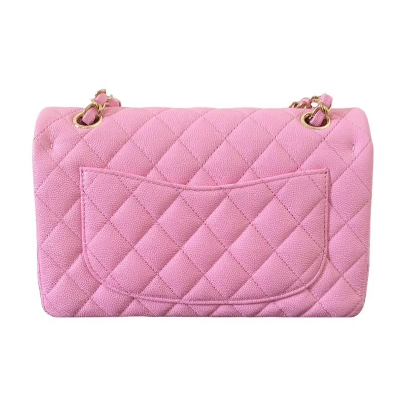 CHANEL Classic Flap CF Calfskin Flap Bag, Shoulder Bag, Crossbody Bag Trumpets Women's Pink-1