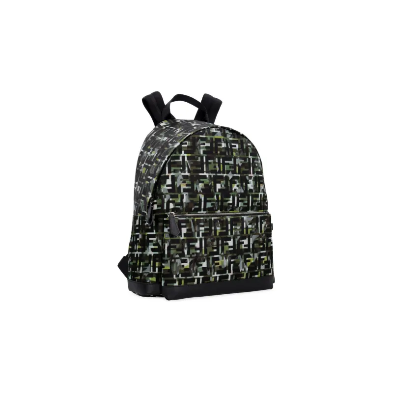 FENDI Calfskin With Canvas Backpack Men's Multicolor-1