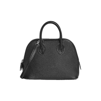 HERMES Goatskin Bowling Bag Handbag Mini Unisex Noir Black