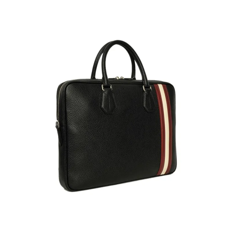 BALLY Cow Leather Briefcase, Shoulder Bag, Crossbody Bag, Handbag Men's Black-1