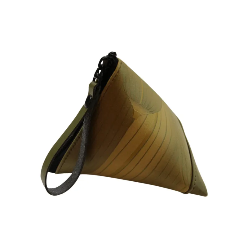 SUBURBIA Microfiber Synthetic Leather Zongzi Bag Handbag Storage Coin Purse Mini Unisex Leaf Color-6