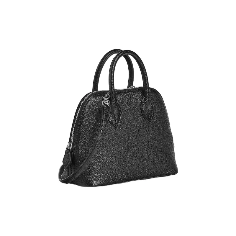 HERMES Goatskin Bowling Bag Handbag Mini Unisex Noir Black-1