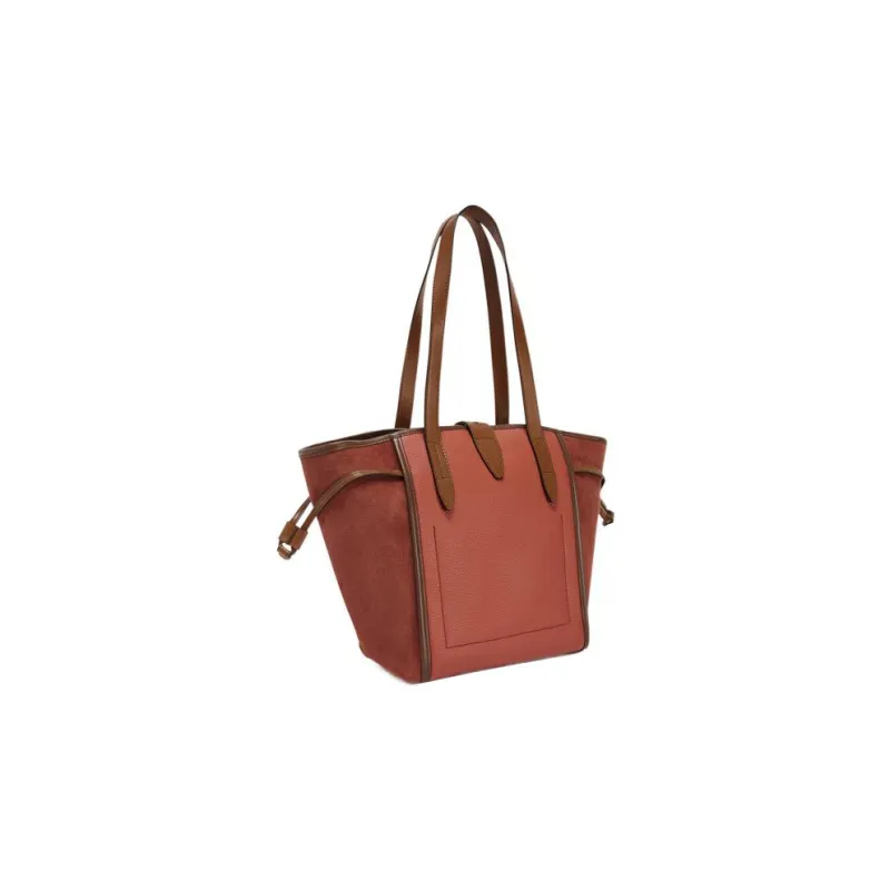 Furla Net Collection Grained Calfskin Tote Bag Shopping Bag Handbag Shoulder Bags Medium Size Women's Brown-2